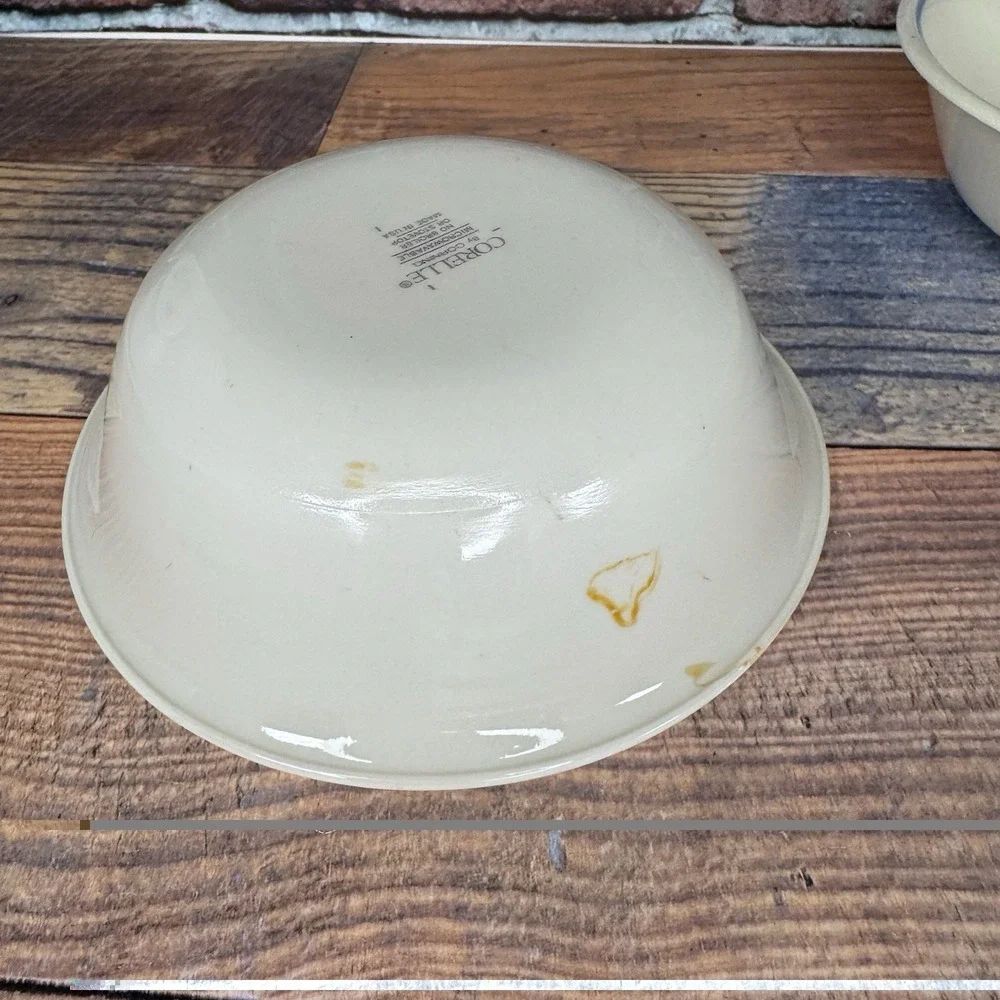 Vintage Corelle First of Spring Blue Stripe Cereal Soup Bowls Set of 2 Country
